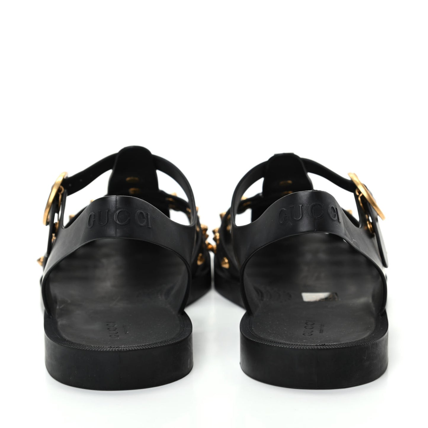 Rubber Mens Buckle Strap Stud Sandal 9 Black