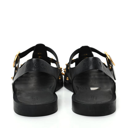 Gucci Rubber Mens Buckle Strap Stud Sandal 9 Black 7 of 10