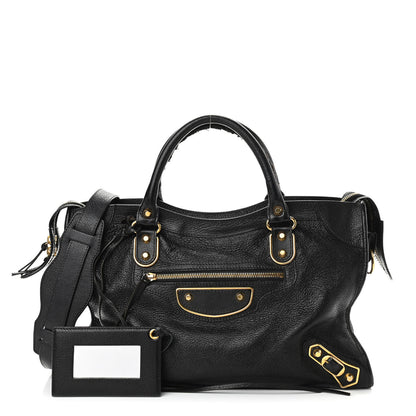 Balenciaga Chevre Gold Metallic Edge Hardware City Black 1 of 10