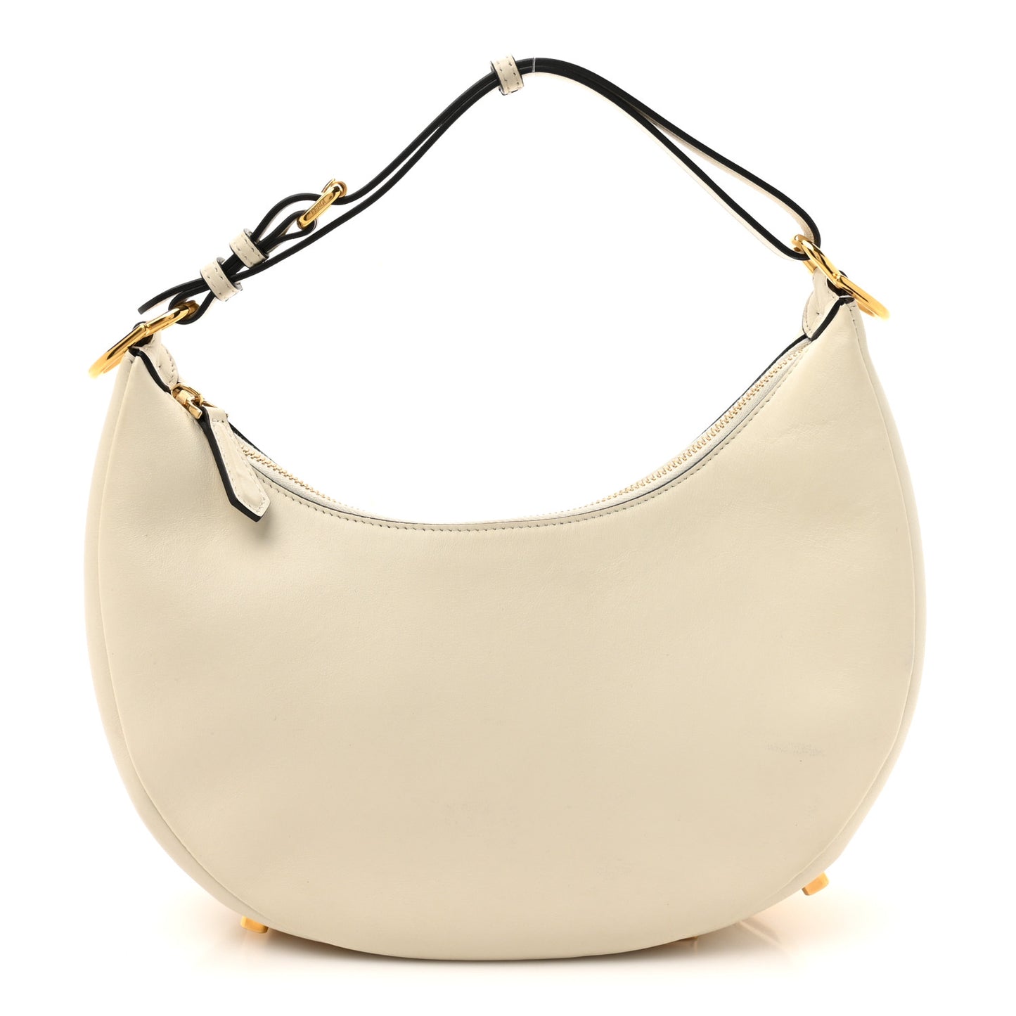 Vitello Grace Matte Small Fendigraphy Hobo Bag White Ice