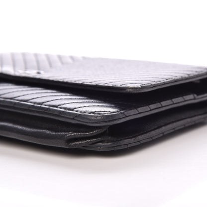 Chanel Lambskin Chevron Quilted Wallet On Chain WOC So Black 17 of 17