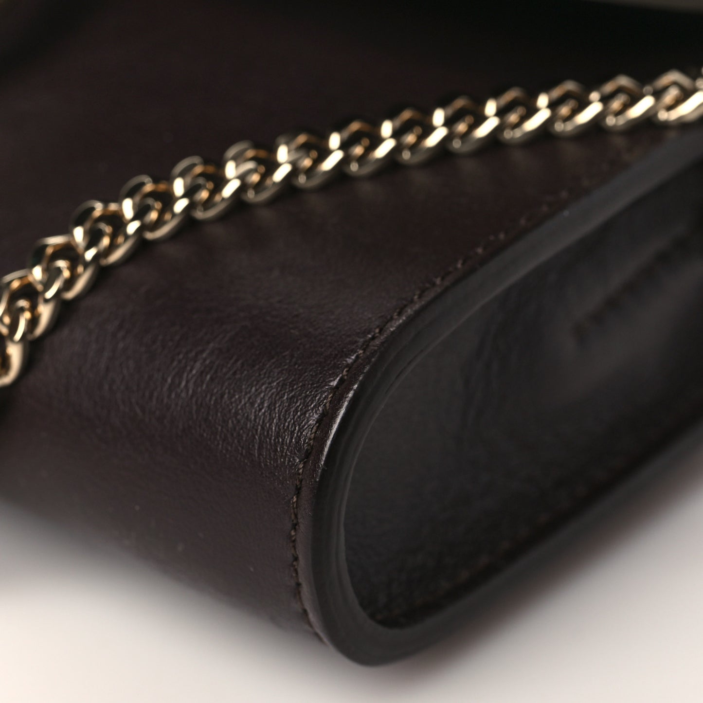Suede Calfskin Mini Faye Shoulder Bag Carbon Brown