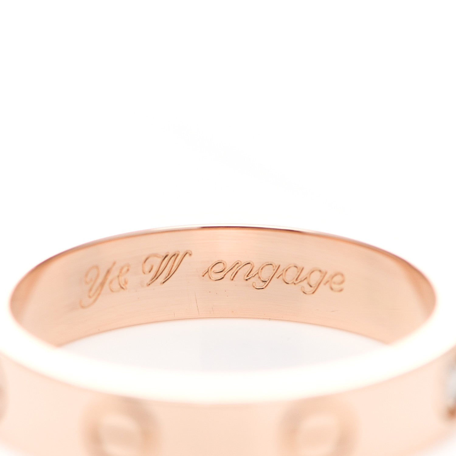 Cartier 18K Pink Gold Diamond 4mm LOVE Wedding Band Ring 52 6 5 of 7