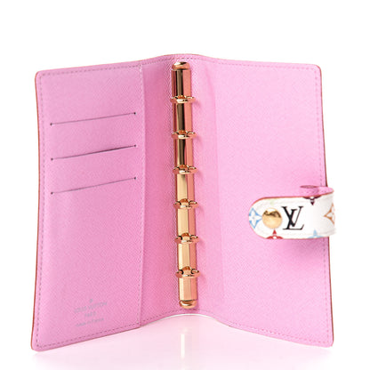 Louis Vuitton Monogram Multicolor Small Ring Agenda Cover White Litchi 5 of 8