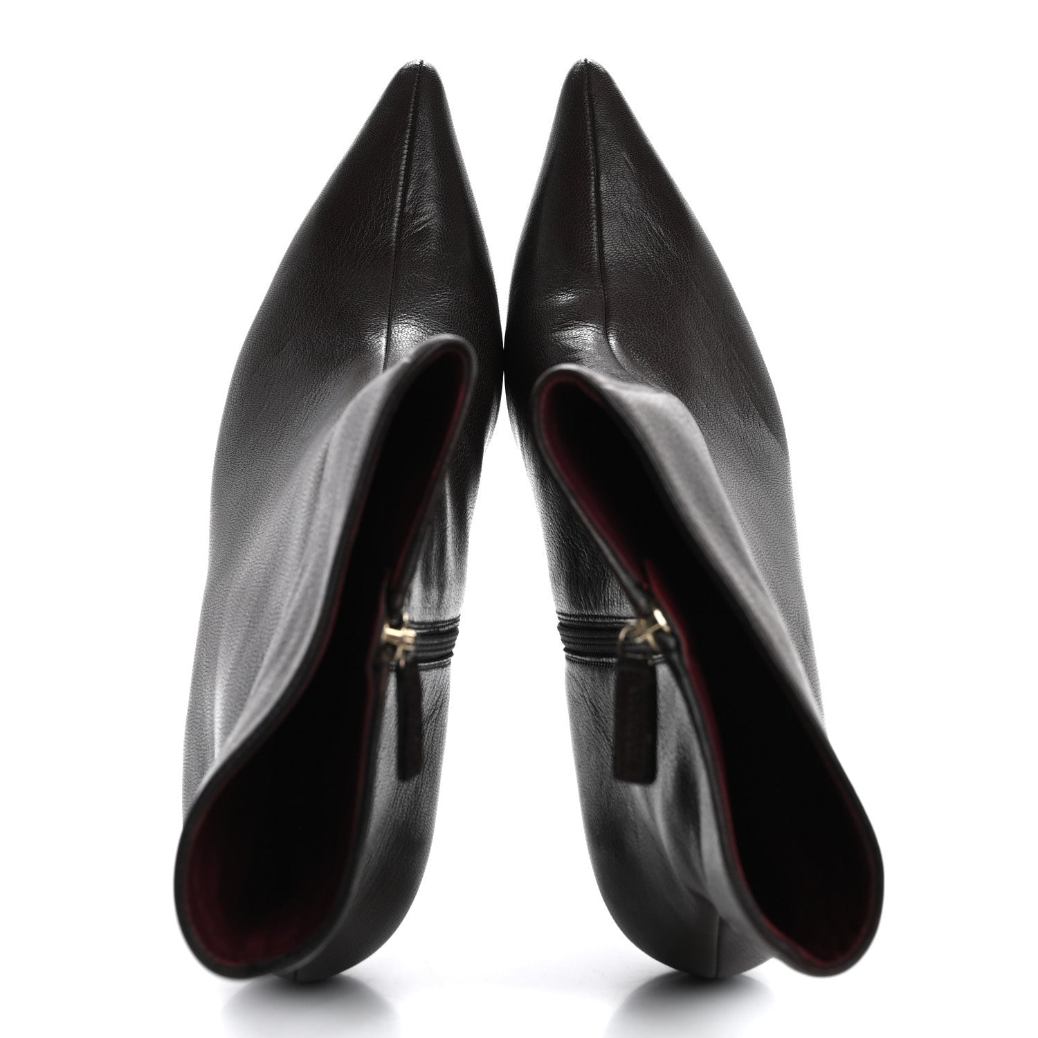 Gucci Grained Calfskin Pointed Toe Bootie 10 Brown 2 of 12