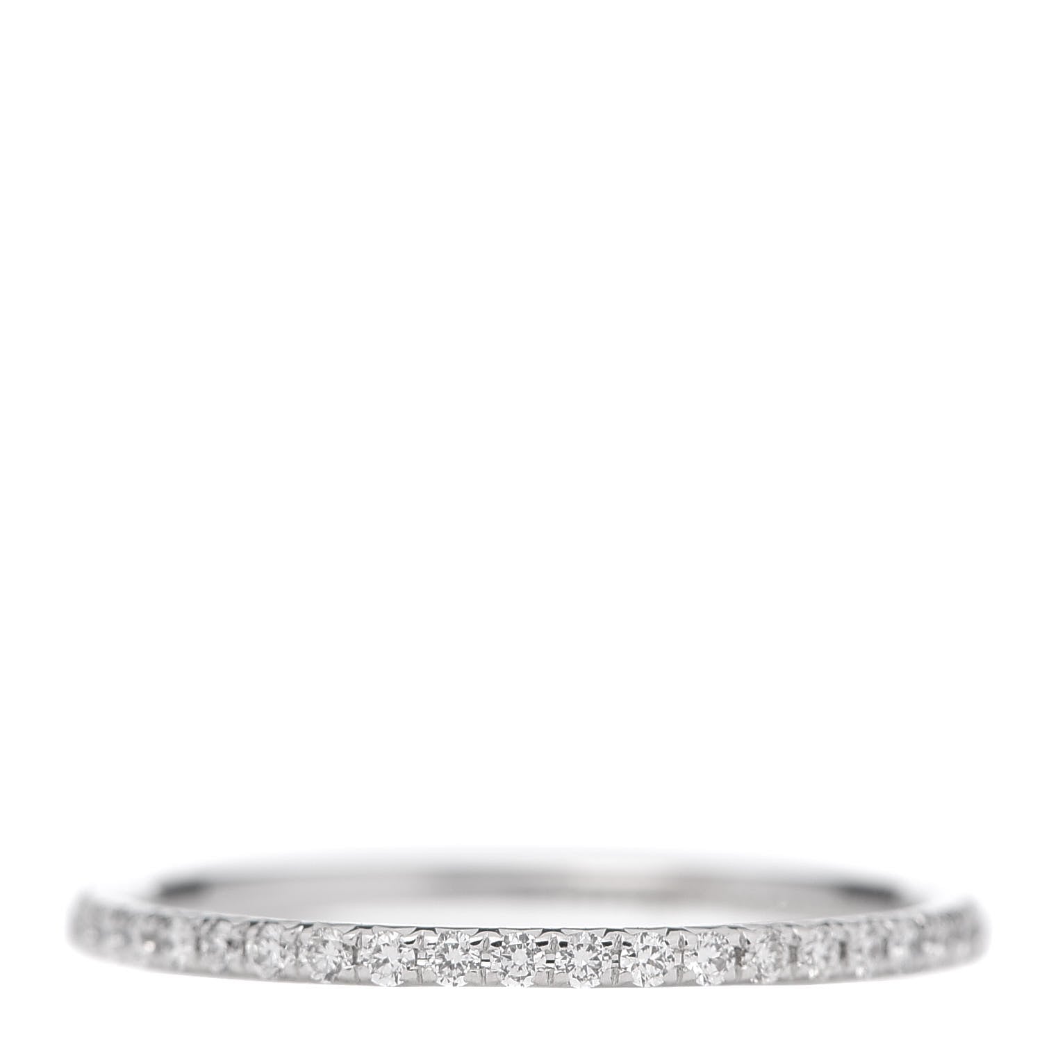 Tiffany 18K White Gold Diamond Metro Band Ring 54 7 3 of 5