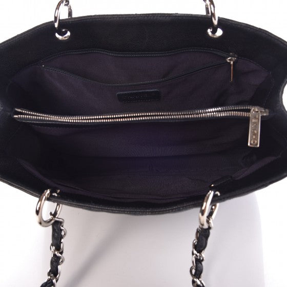 Caviar Quilted Grand Shopping Tote GST Dark Navy Blue