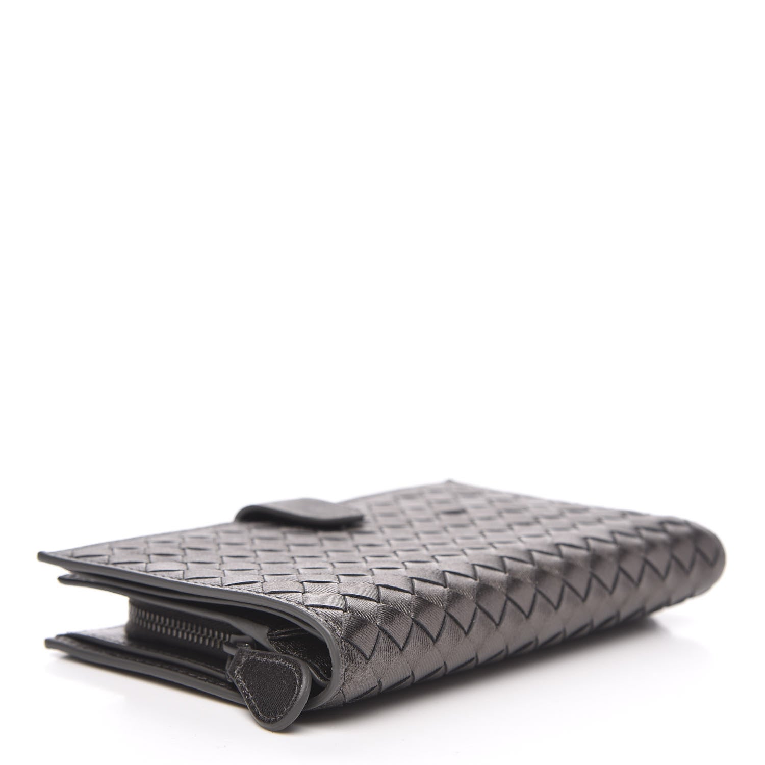 Bottega Veneta Metallic Nappa Intrecciato Continental Wallet Steel 4 of 9