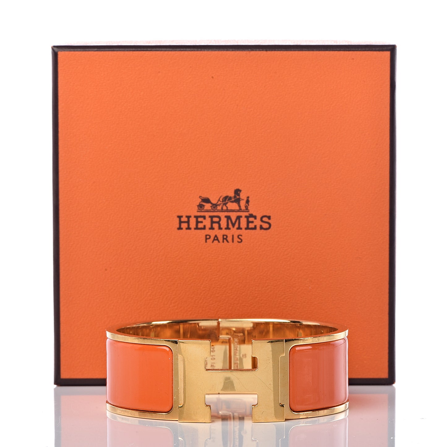 Enamel Wide Clic Clac H Bracelet PM Orange