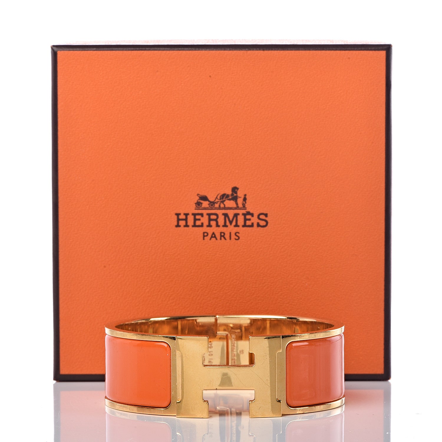 Hermes Enamel Wide Clic Clac H Bracelet PM Orange 5 of 5