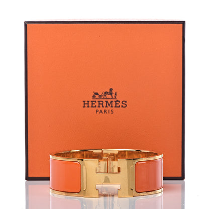 Hermes Enamel Wide Clic Clac H Bracelet PM Orange 5 of 5