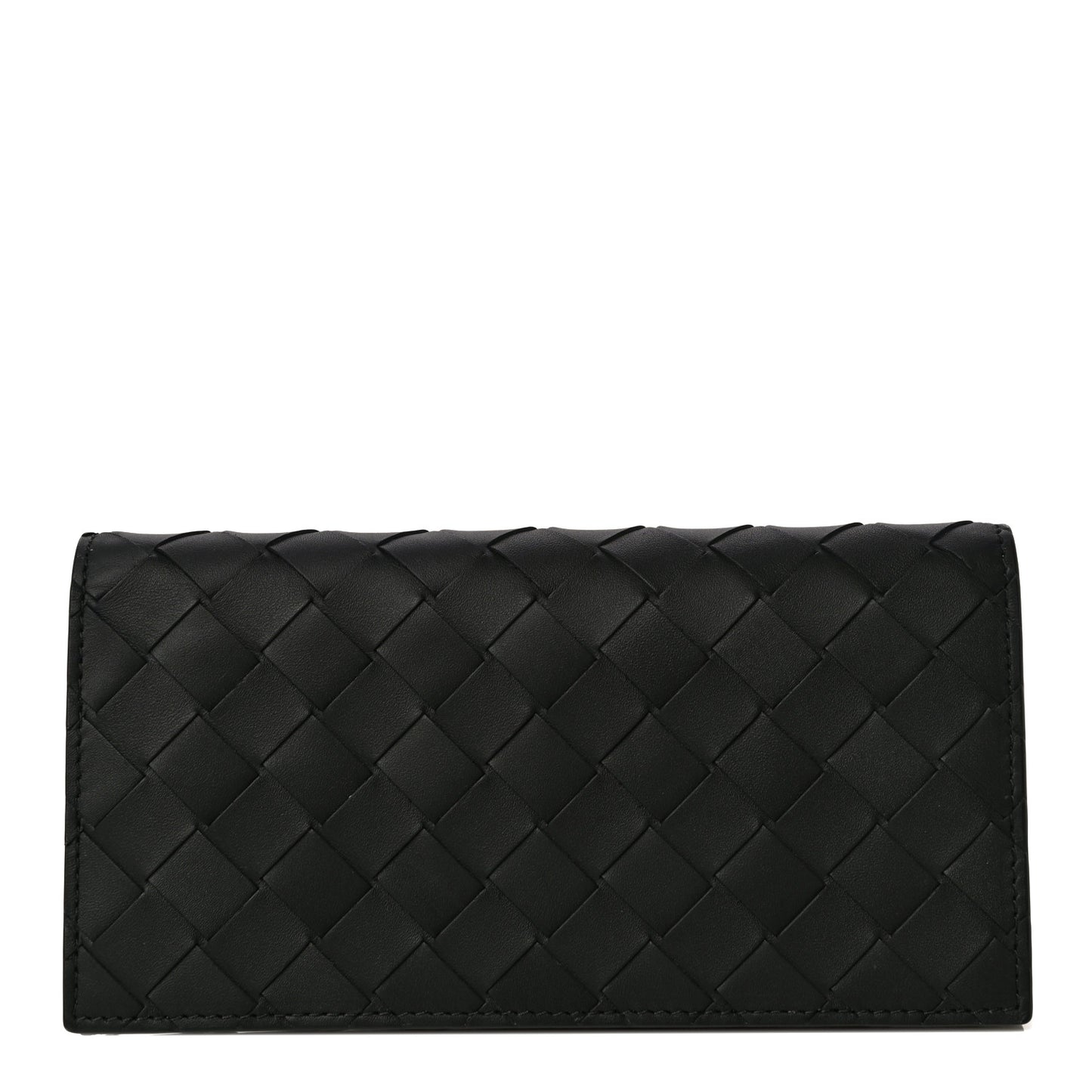 Nappa Intrecciato Long Wallet Black Grass