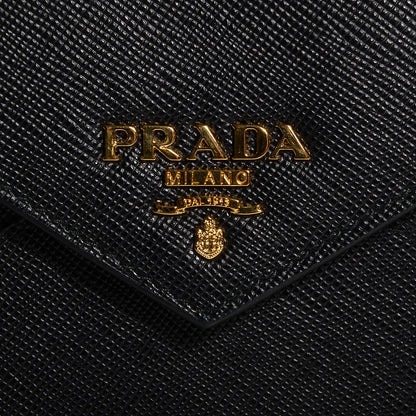 Prada Saffiano Metal Envelope Wallet Black 10 of 11