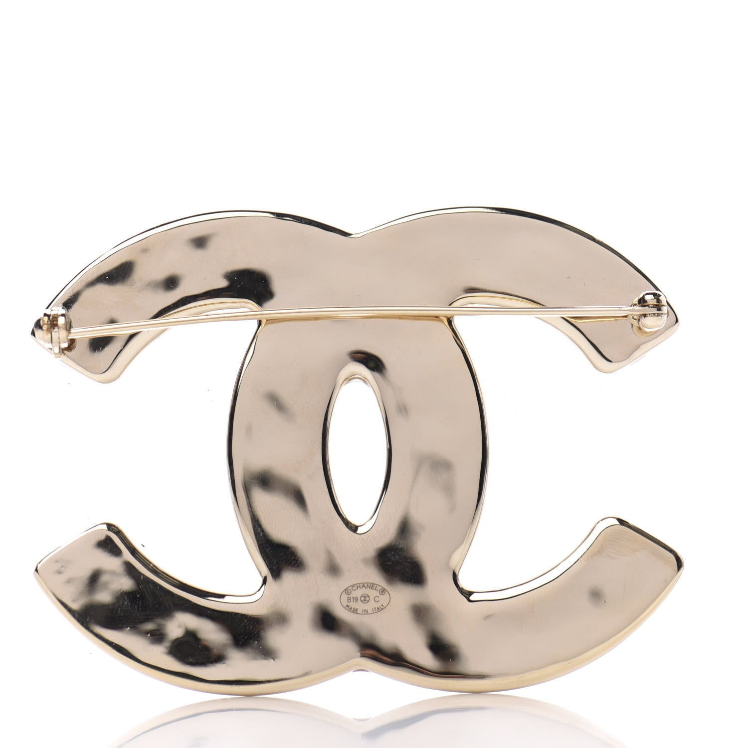 Chanel Crystal CC Brooch Gold Pink 3 of 6