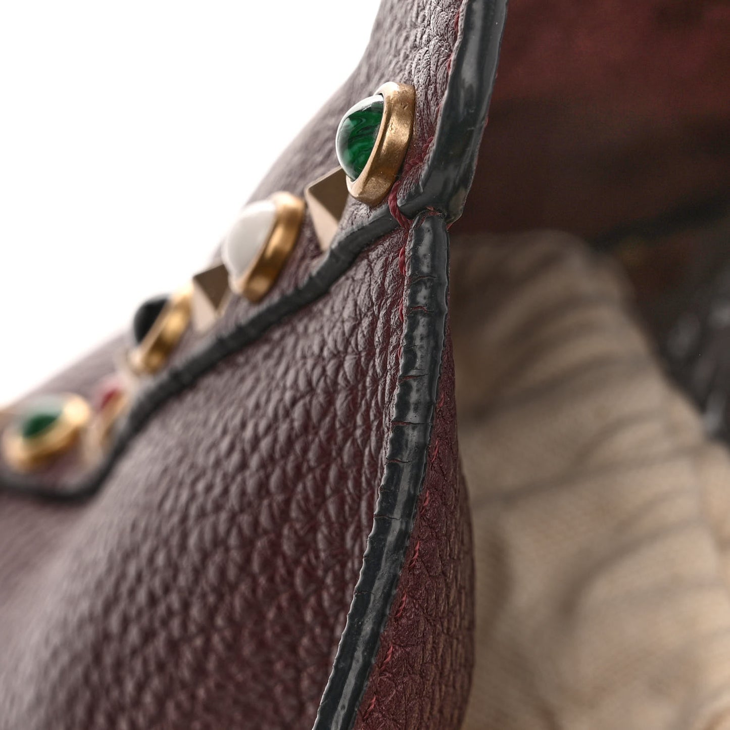 Grained Calfskin Small Rockstud Rolling Tote Rubin