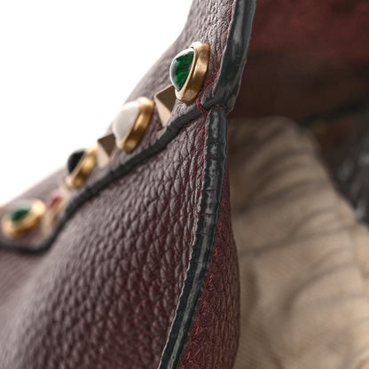 Valentino Garavani Grained Calfskin Small Rockstud Rolling Tote Rubin 10 of 10