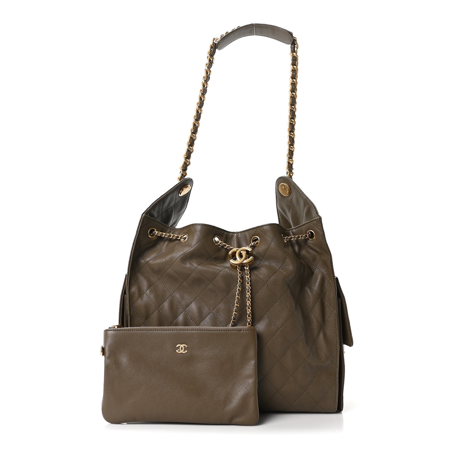 Chanel Caviar Quilted Medium Chanel 25 Handbag Dark Khaki 3 of 11