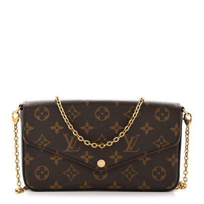 Louis Vuitton Monogram Pochette Felicie Chain Wallet Fuchsia 1 of 17