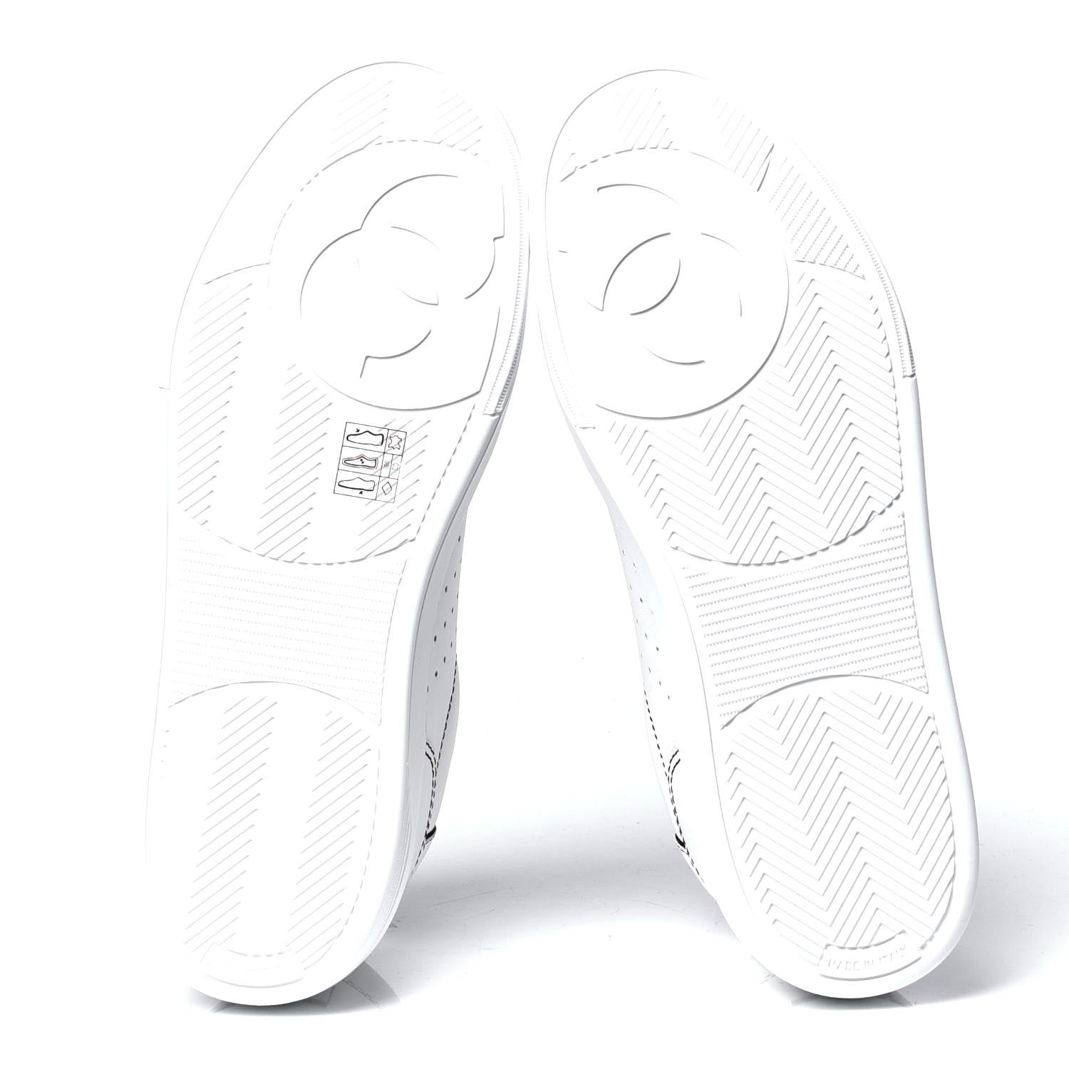 Chanel Calfskin Womens Logo Sneakers 40 White Black 5 of 6