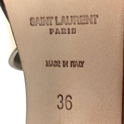 Saint Laurent Metallic Calfskin Tribute 105 Platform Sandals 36 Platino 8 of 10