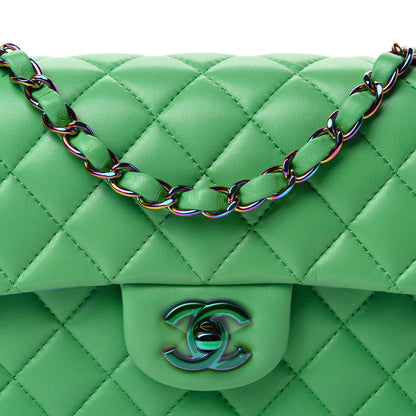 Chanel Lambskin Quilted Mini Rectangular Flap Green Blue 10 of 10