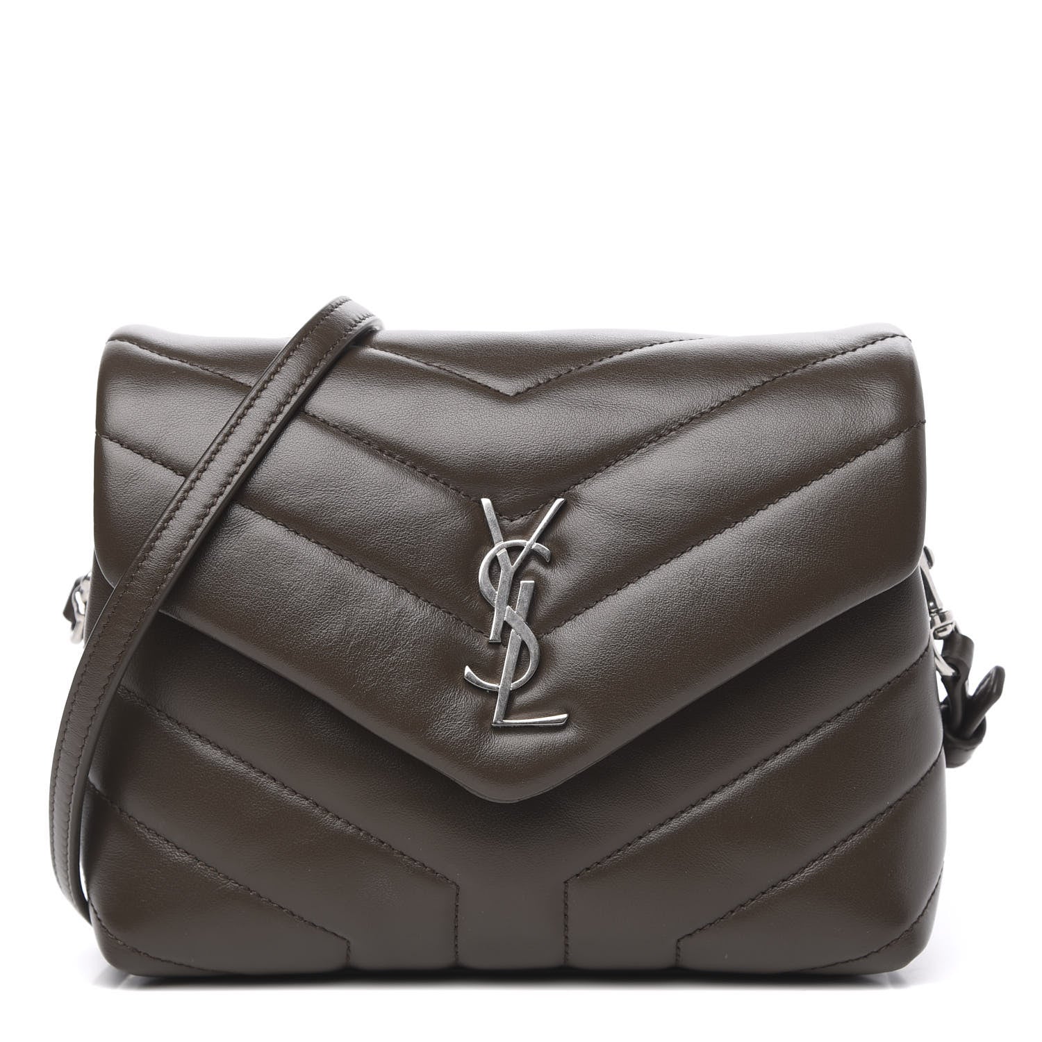 Saint Laurent Calfskin Y Quilted Monogram Toy Loulou Crossbody Bag Faggio 1 of 10