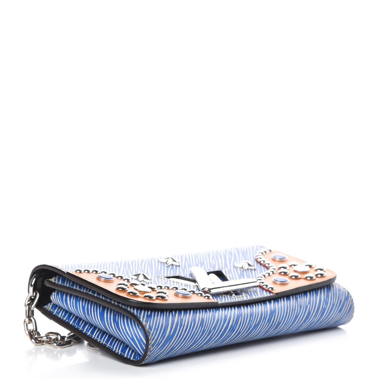 Louis Vuitton Epi Embellished Twist Chain Wallet Denim Light 4 of 7