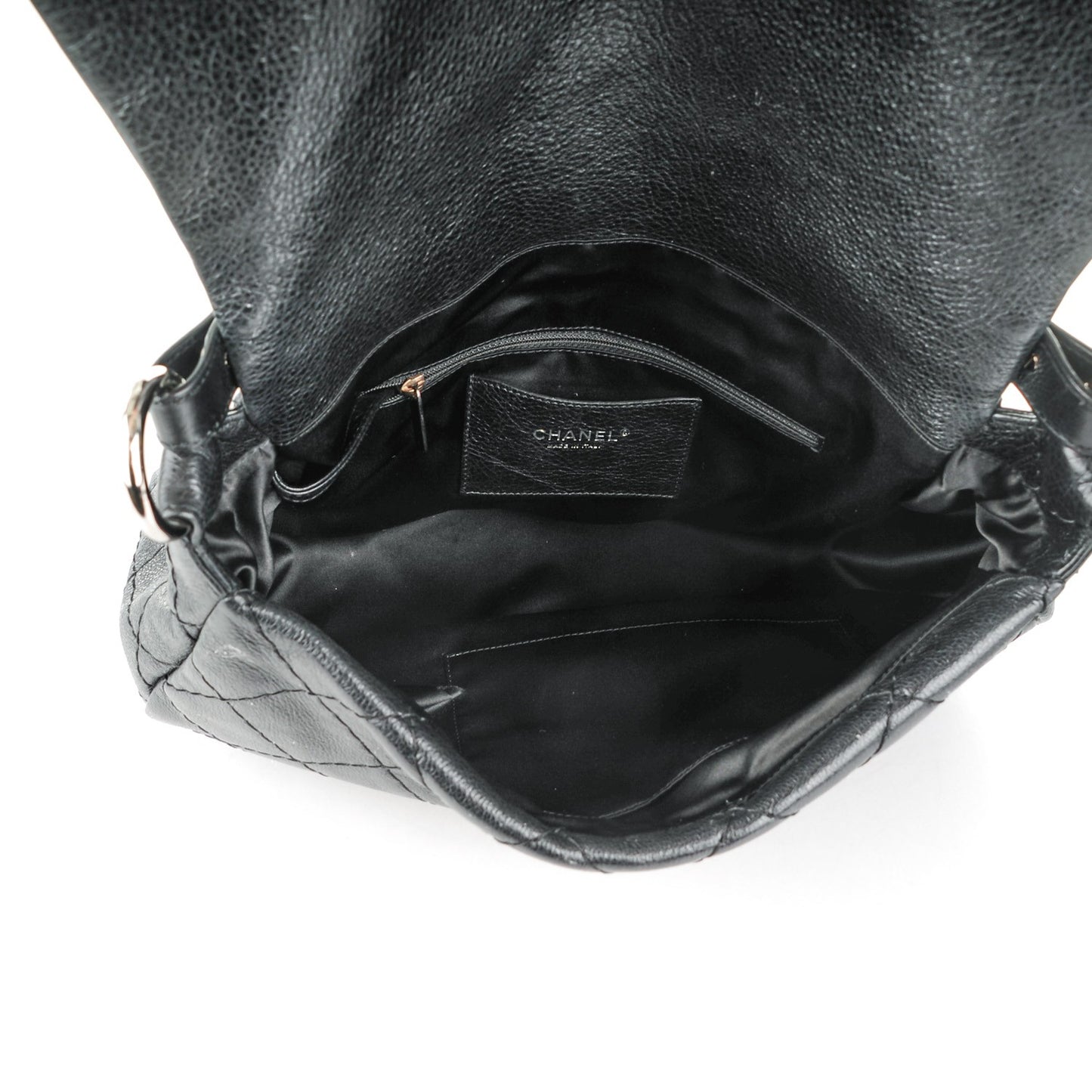 Glazed Calfskin XL On The Road Flap Black