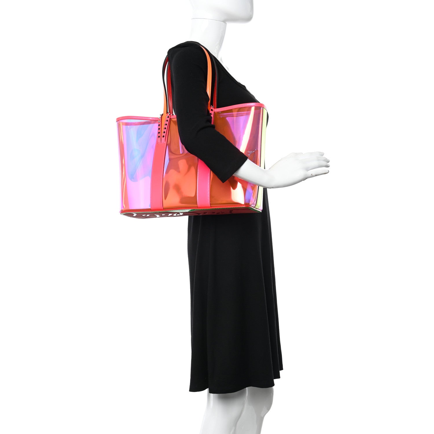 Christian Louboutin PVC Spikes East West Cabata Tote Pink 2 of 13