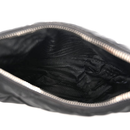 Prada Re-Nylon Triangle Padded Patchwork Shoulder Bag Black 5 of 11