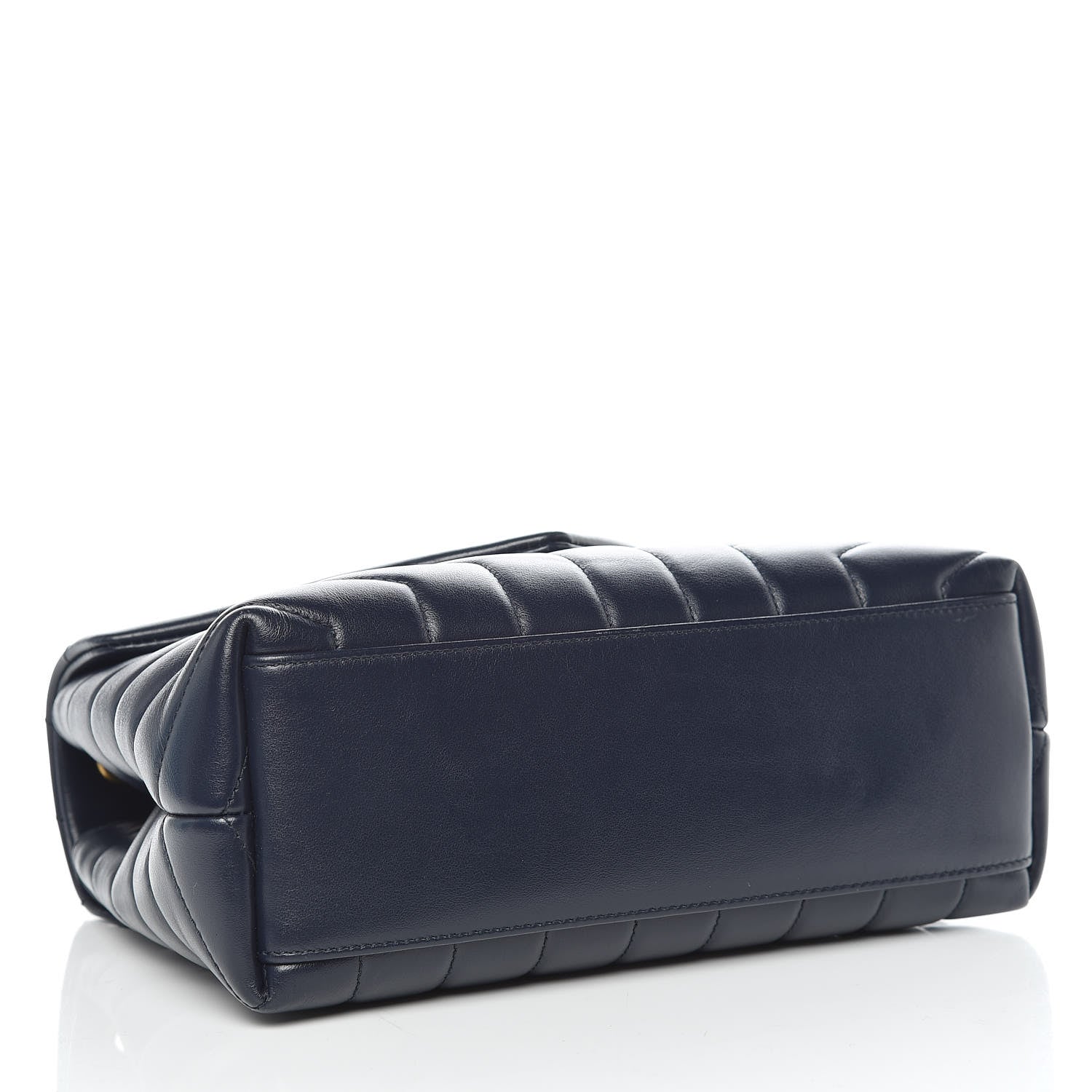 Saint Laurent Calfskin Y Quilted Monogram Small Loulou Chain Satchel Navy 4 of 10