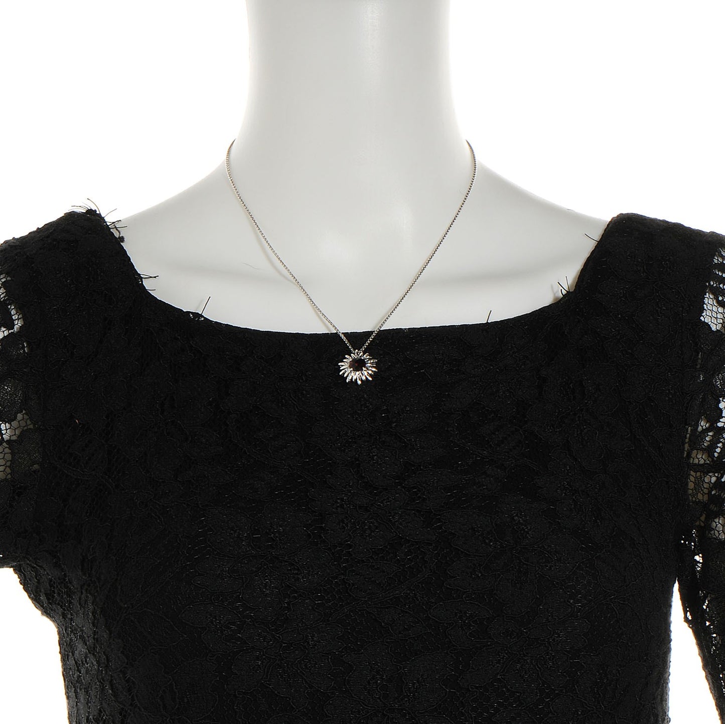 Sterling silver Garnet Starburst Pendant Necklace