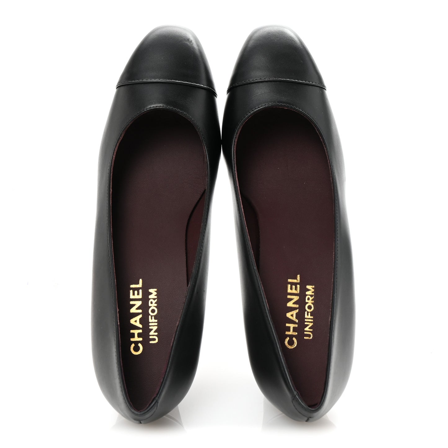 Lambskin Cap Toe CC Uniform Pumps 38 Black