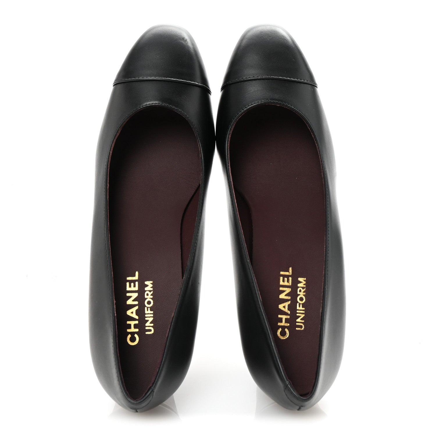 Chanel Lambskin Cap Toe CC Uniform Pumps 38 Black 2 of 9