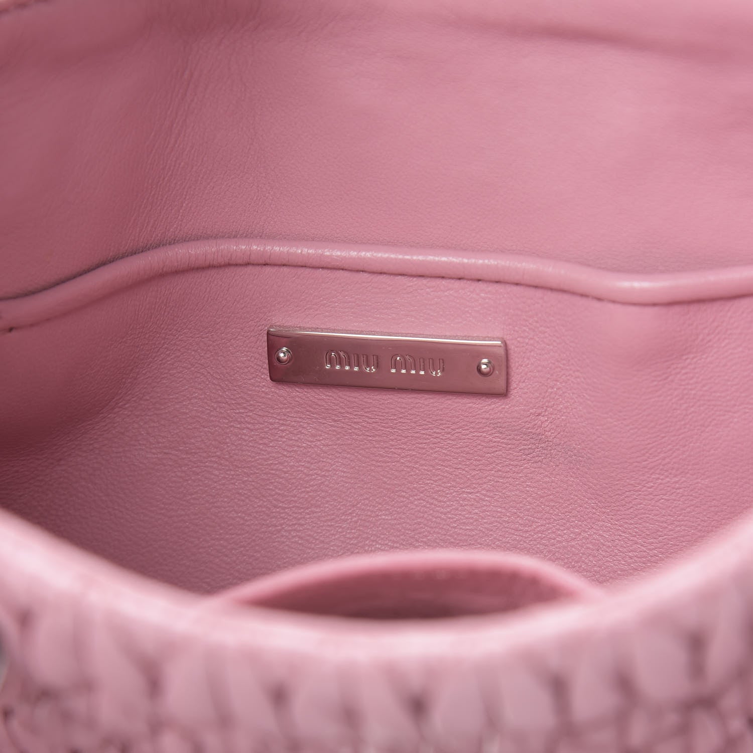 Miu Miu Nappa Matelasse Crystal Top Handle Rosa 6 of 14