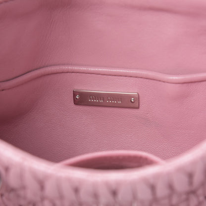 Miu Miu Nappa Matelasse Crystal Top Handle Rosa 6 of 14