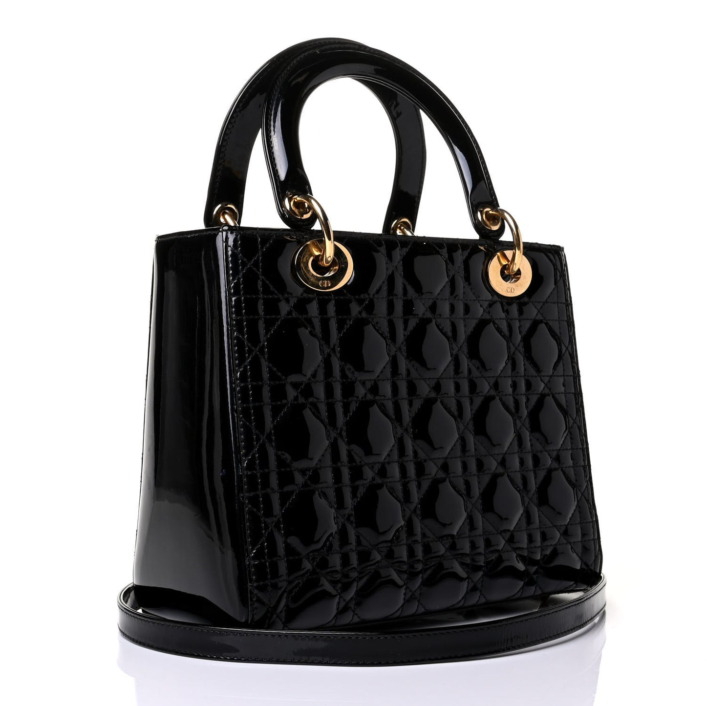 Patent Cannage Medium Lady Dior Black