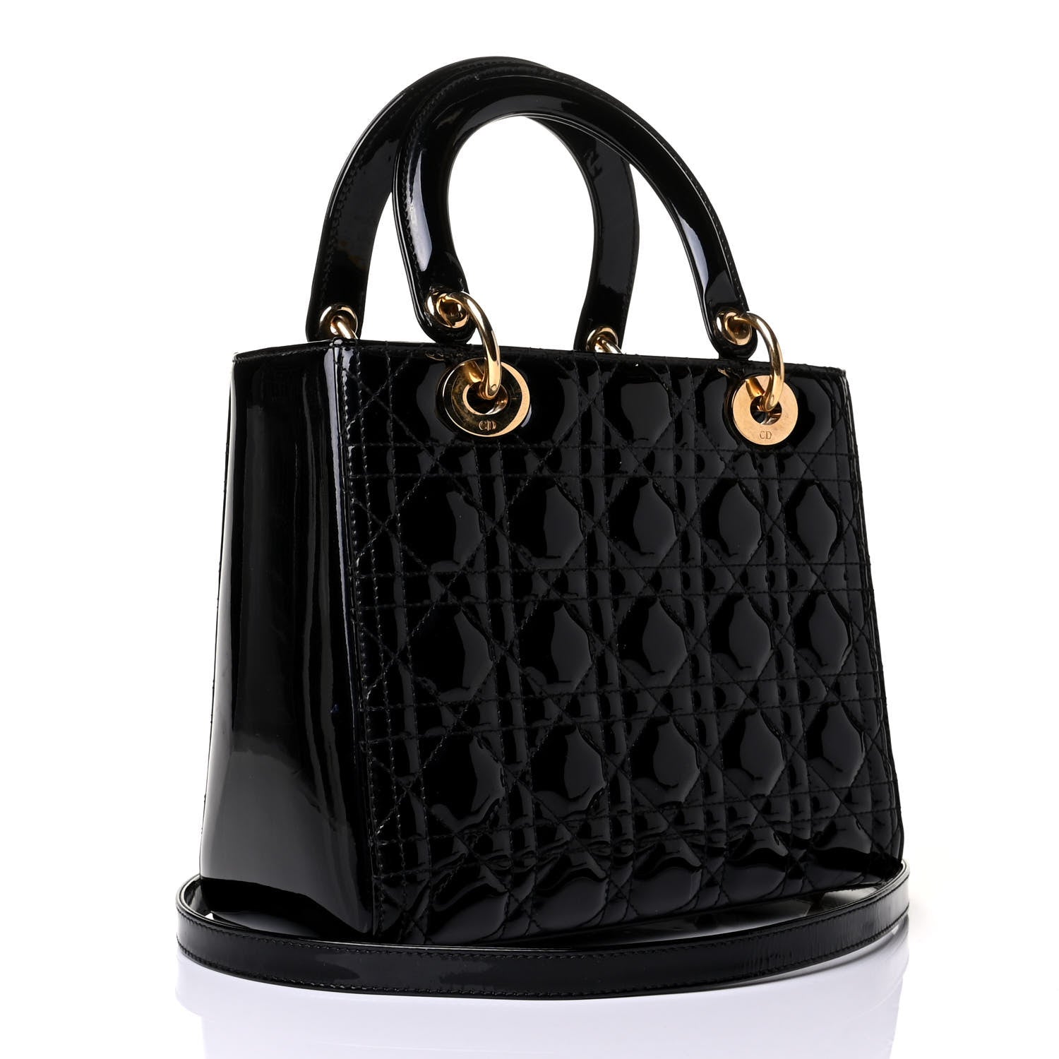 Christian Dior Patent Cannage Medium Lady Dior Black 2 of 7