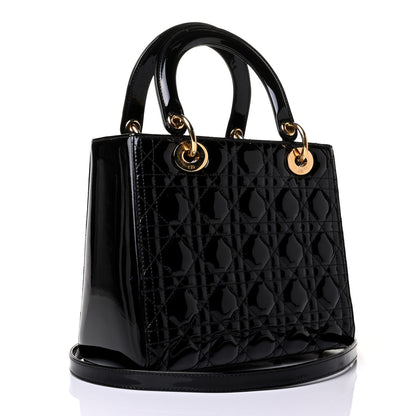 Christian Dior Patent Cannage Medium Lady Dior Black 2 of 7