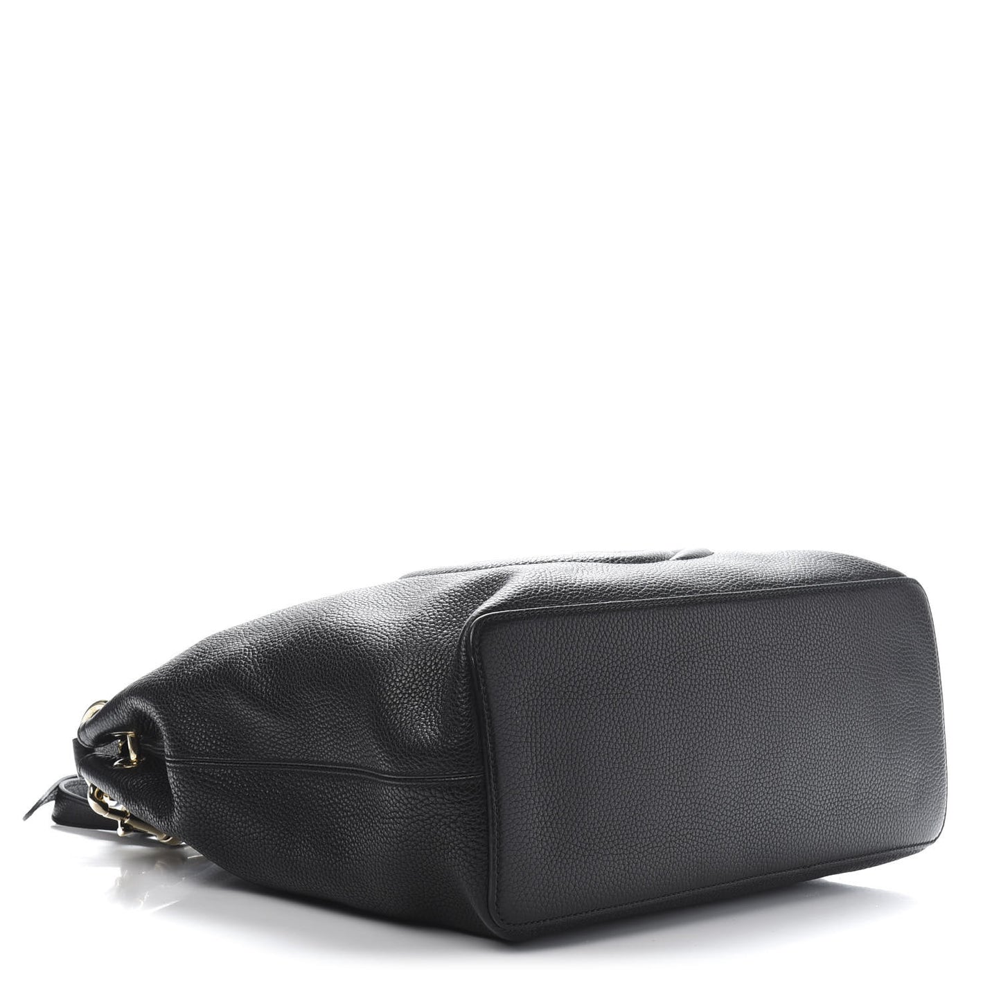 Pebbled Calfskin Large Soho Hobo Black