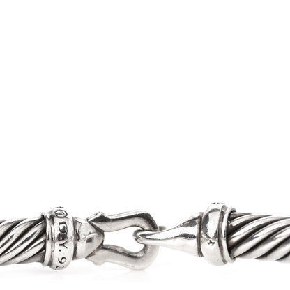 David Yurman Sterling Silver Diamond 5mm Cable Buckle Bracelet 3 of 3