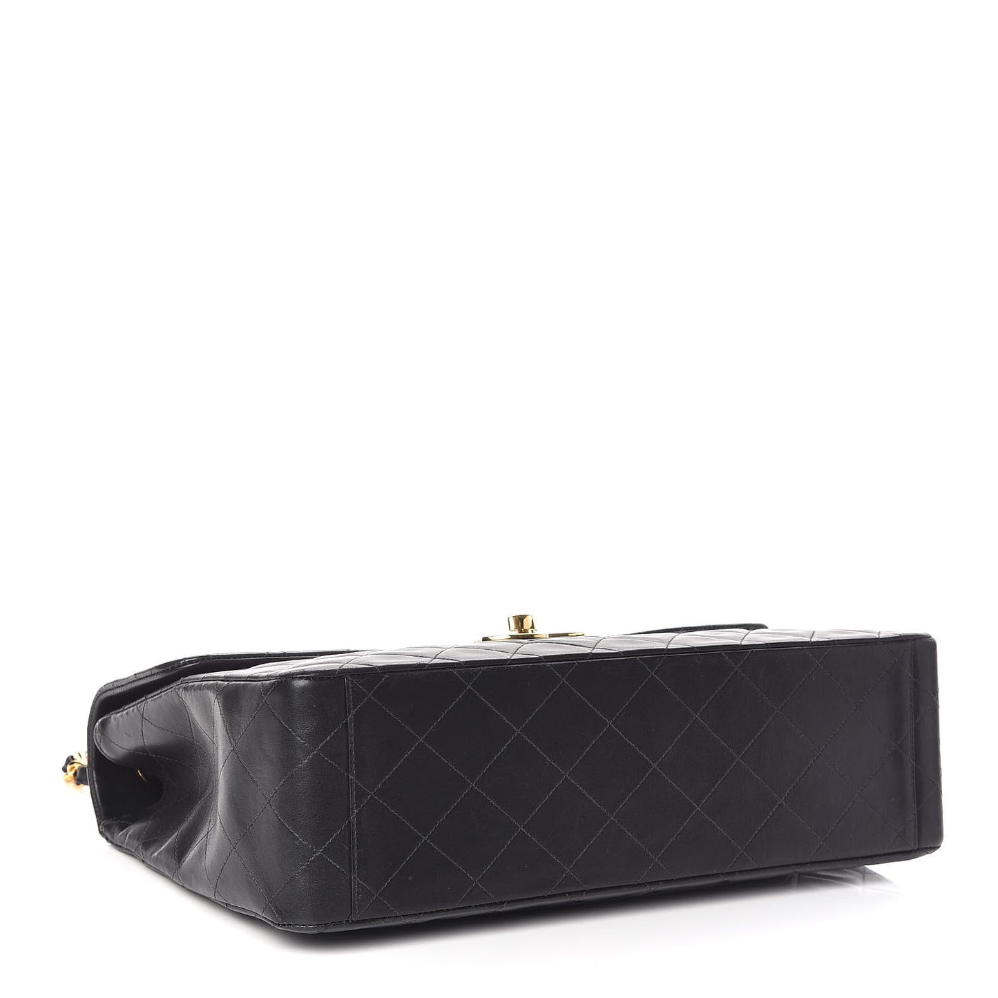 Lambskin Quilted XL Jumbo Single Flap Black