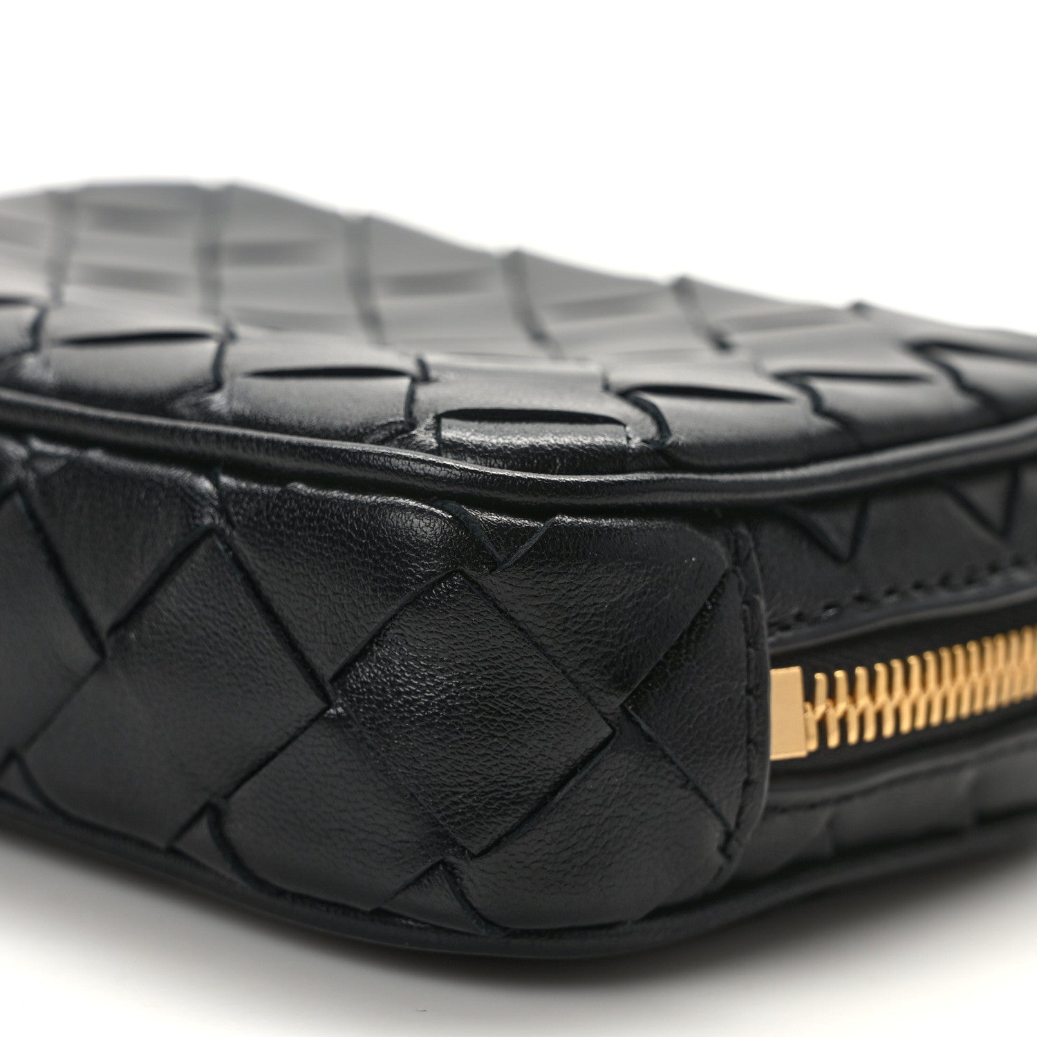 Bottega Veneta Calfskin Intrecciato Teen Zippered Pouch Black 9 of 9