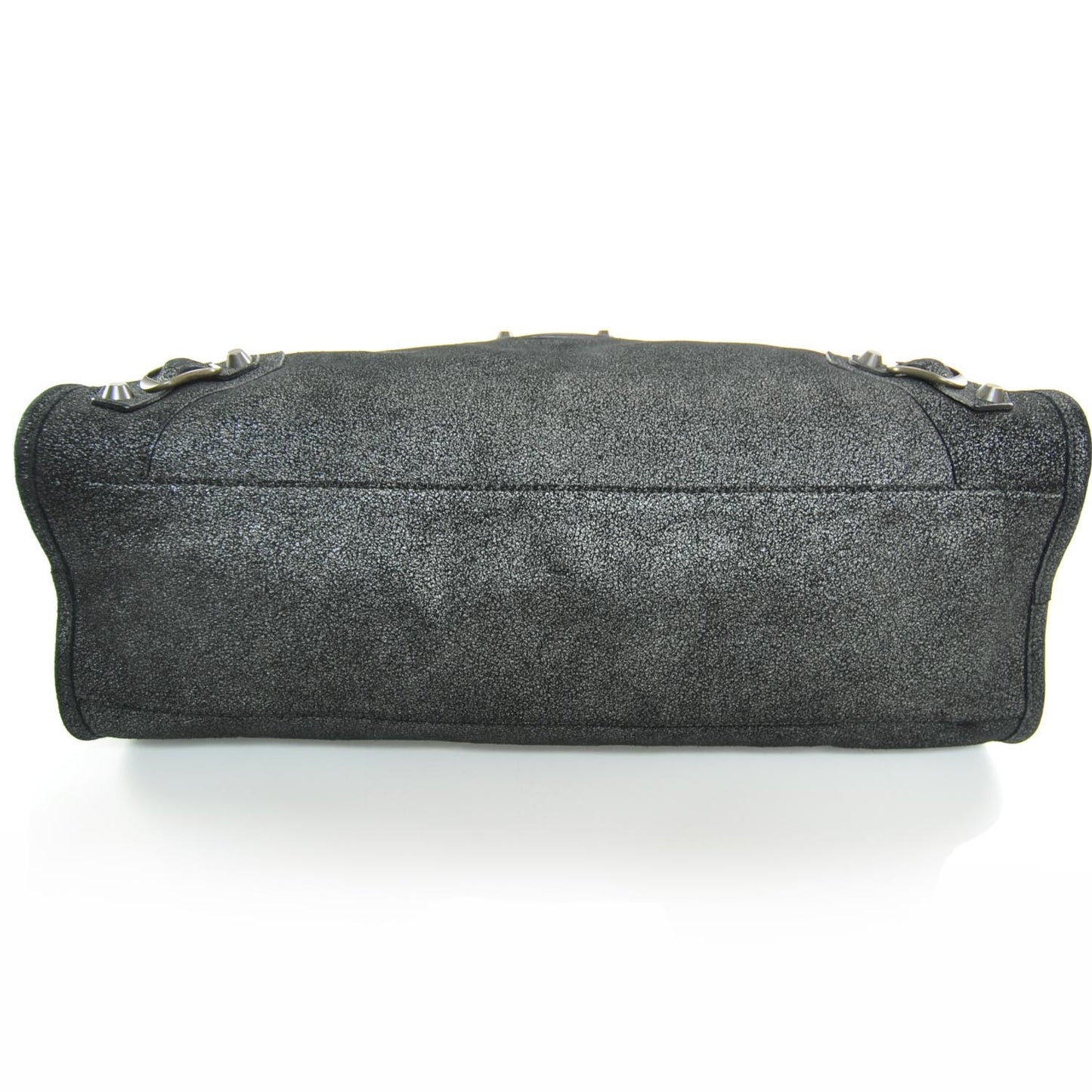 Metallic Craquele Calfskin Classic Hardware City Black