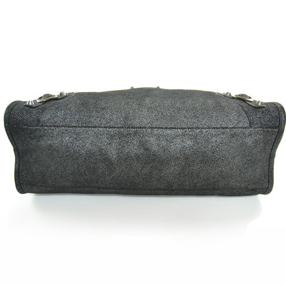 Balenciaga Metallic Craquele Calfskin Classic Hardware City Black 4 of 10