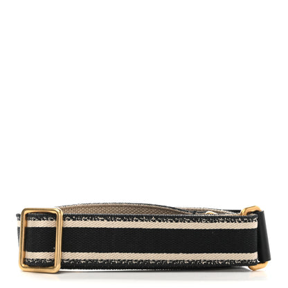Christian Dior Canvas Embroidered Shoulder Strap Black 2 of 5