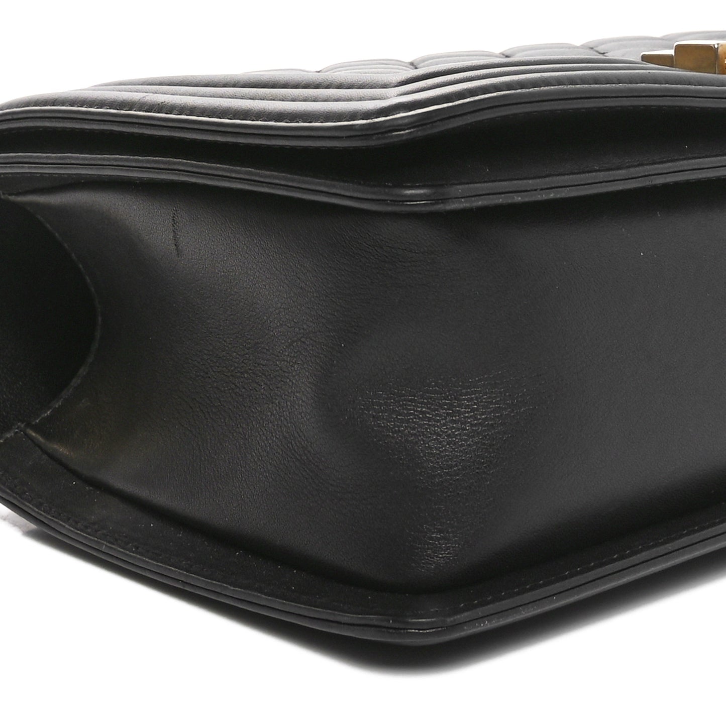 Lambskin Quilted Medium Boy Flap Black