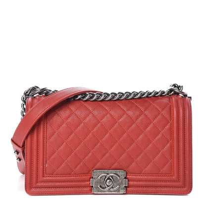 Chanel Caviar Quilted Medium Boy Flap Red 1 of 14