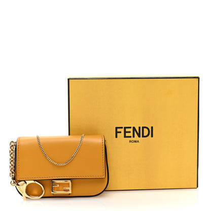 Fendi Vitello Century Opaco Nano Baguette Belt Charm Zucca Oro Soft 9 of 9