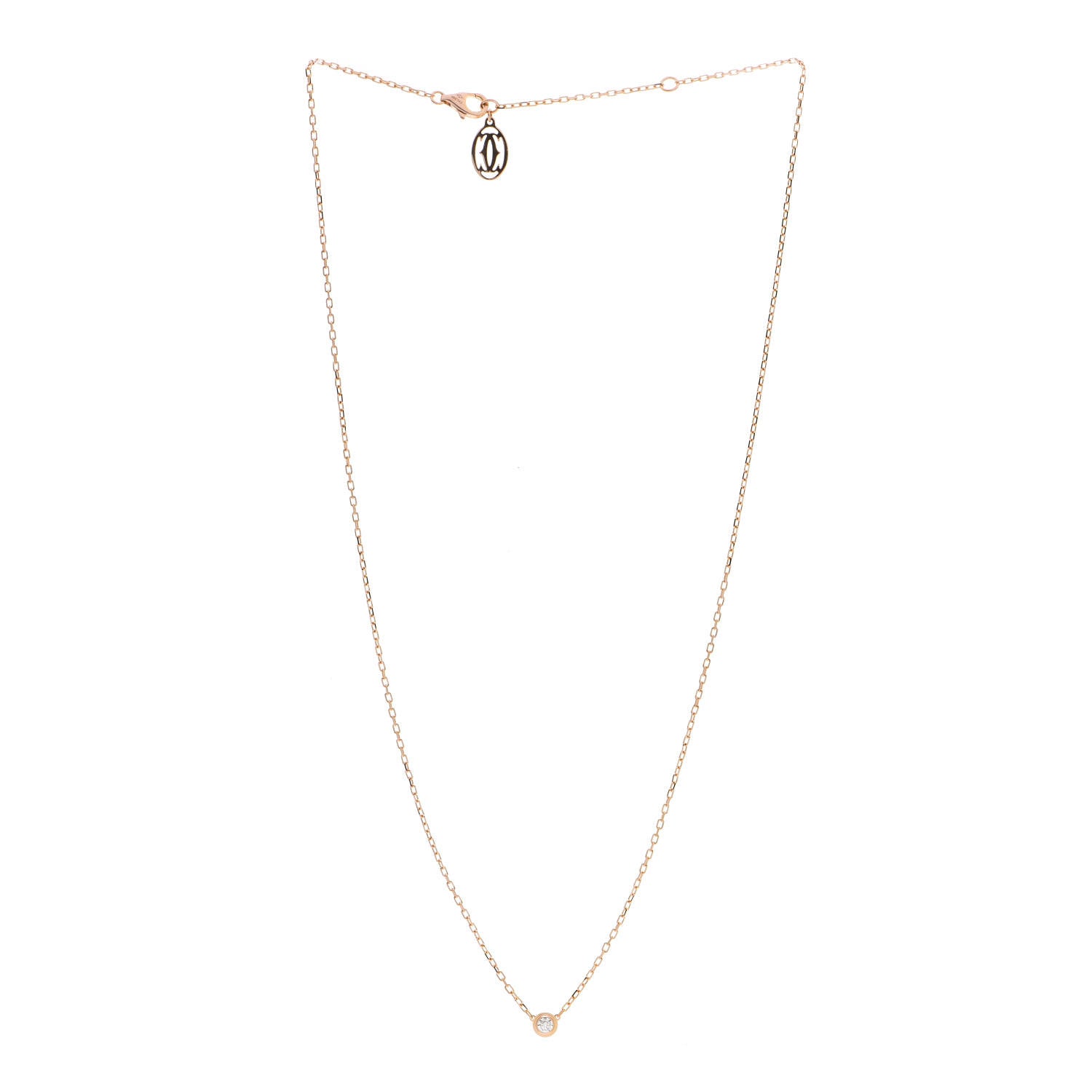 Cartier 18K Pink Gold Diamond SM D'Amour Pendant Necklace 2 of 4